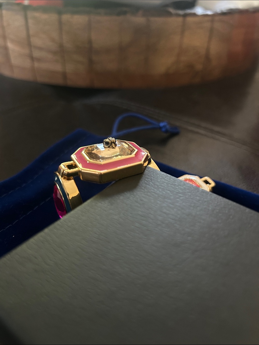 Kurt Geiger Gold-Tone Bracelet with Pink, Green, and Purple Stones - Picture 8 of 9